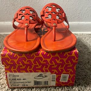 Tory, Burch sandals, size 10 1/2 color, flame red
